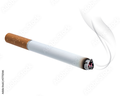Burning cigarette. Vector illustration