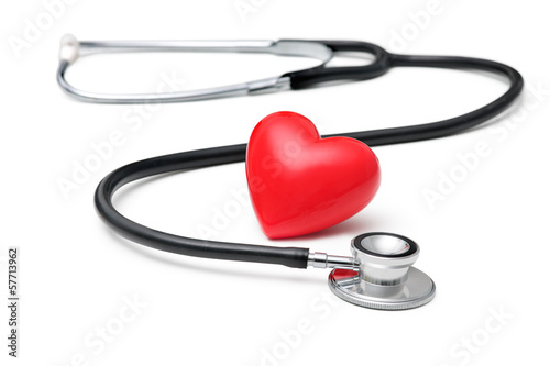 Heart with a stethoscope