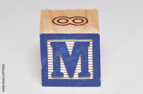 Alphabet block M