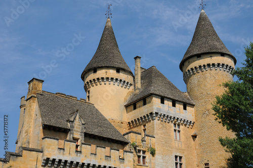 France, picturesque castle of Puymartin in Dordogne photo