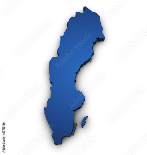 Map Of Sweden 3d Shape