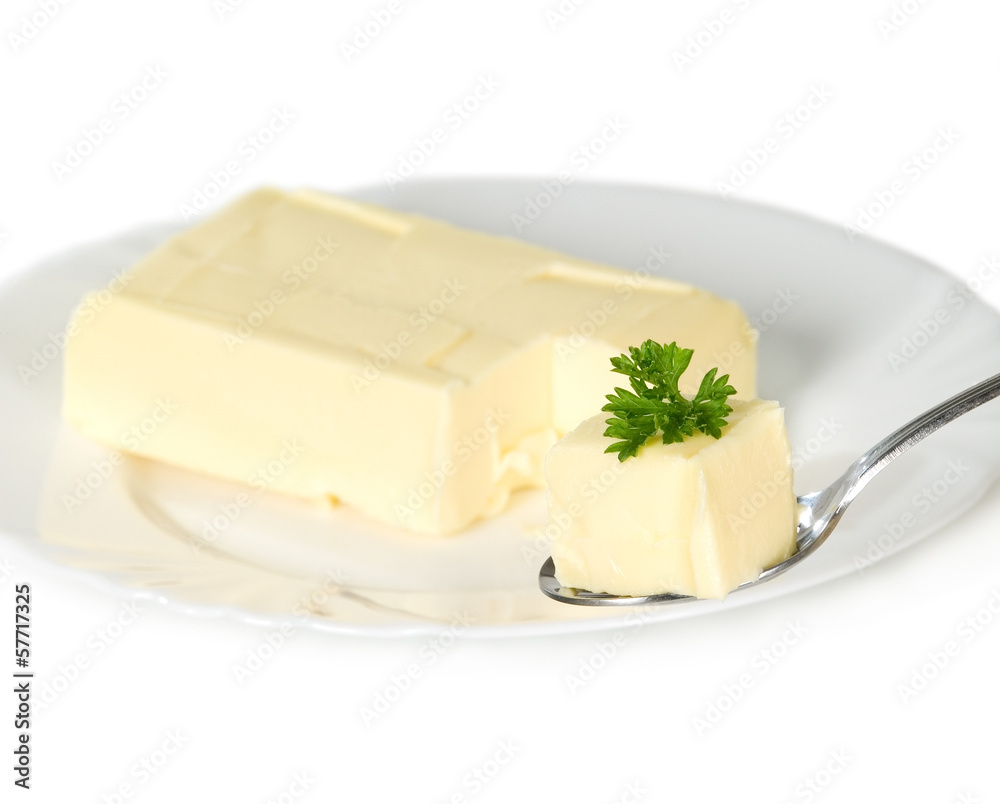 Yellow butter with spoon