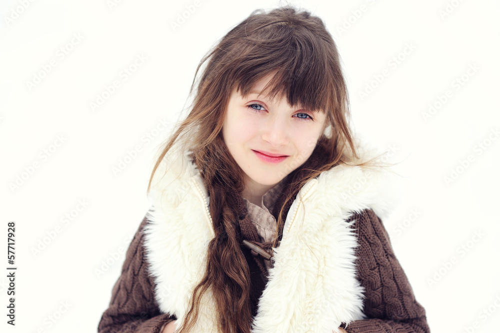 Winter portrait of lovely child girl Winter portrait of lovely child girl
