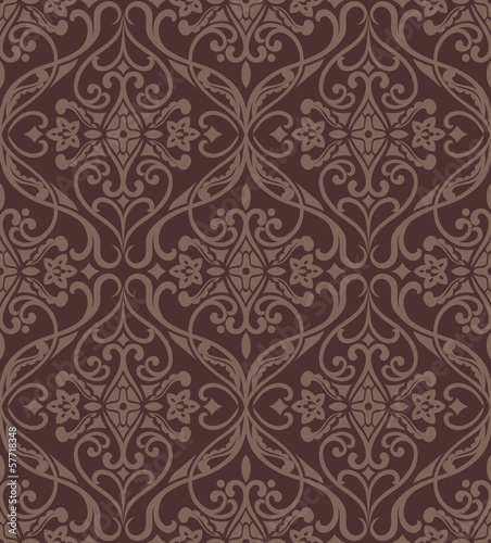 Seamless damask vector pattern.