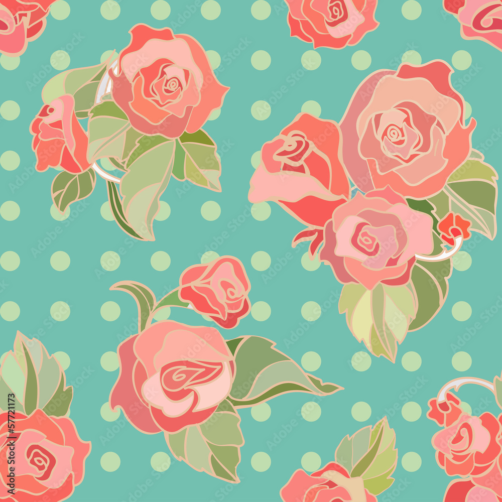 seamless vector pattern with roses