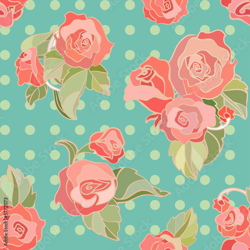 seamless vector pattern with roses