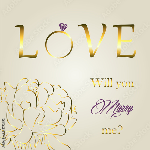 Vector engagement card. Will you marry me