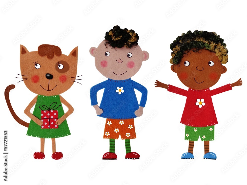 Kids and cat Kids and cat