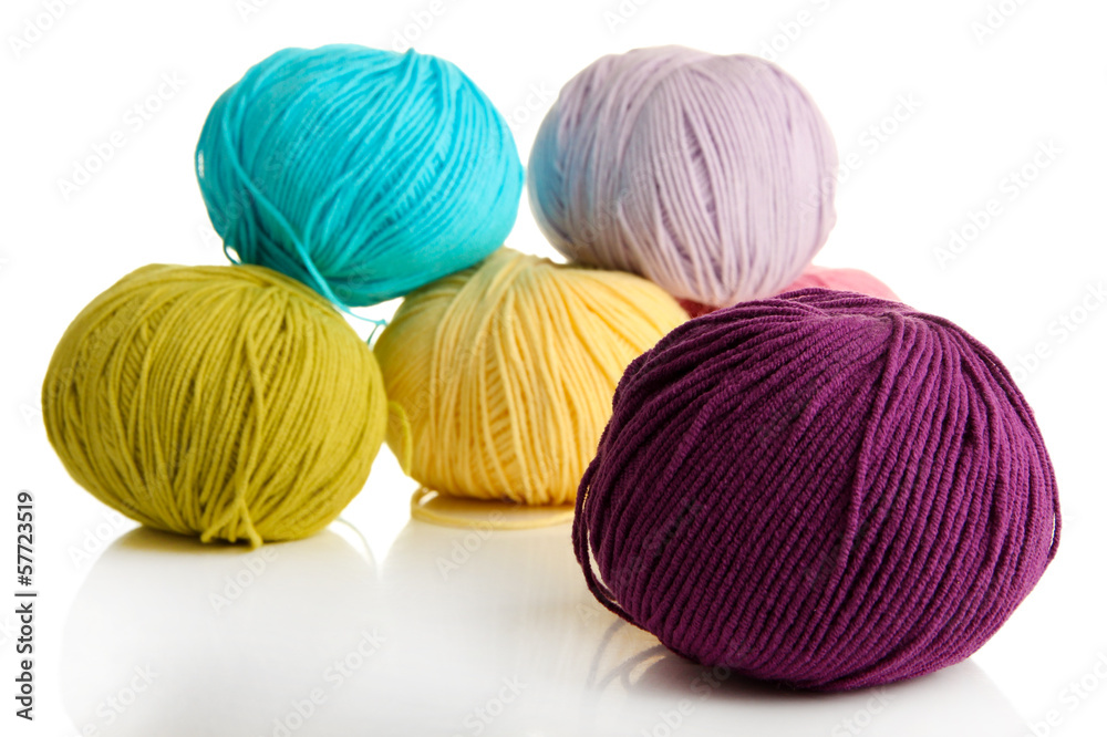 Multicolored clews isolated on white Multicolored clews isolated on white