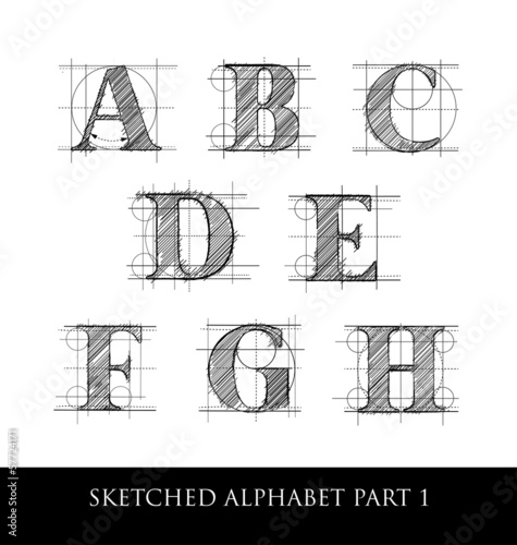 Vintage hand drawn alphabet