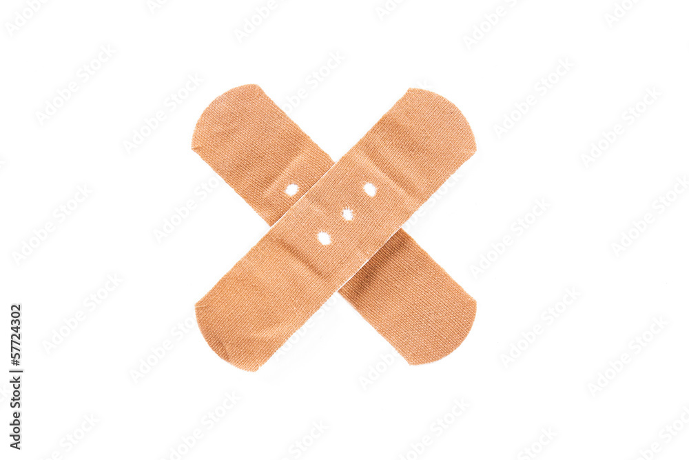 Adhesive Bandage as Cross Sign Adhesive Bandage as Cross Sign