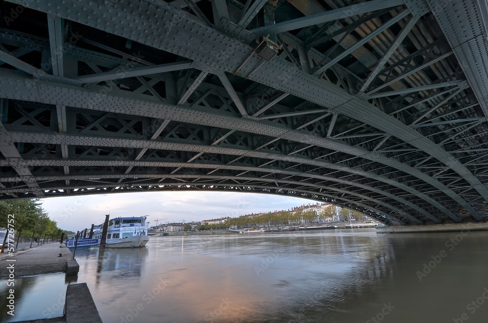 Naklejka premium Vues de Lyon entre Rhône et Saône.