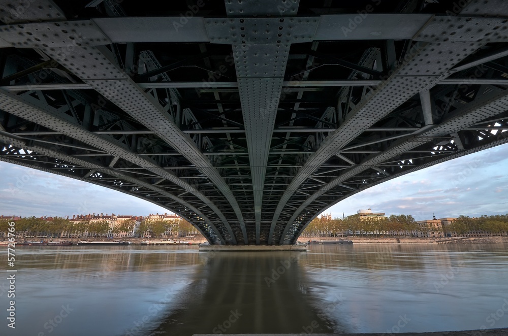 Naklejka premium Vues de Lyon entre Rhône et Saône.