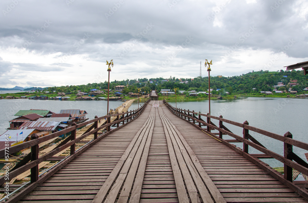 Longest wooden bridge in Thailand