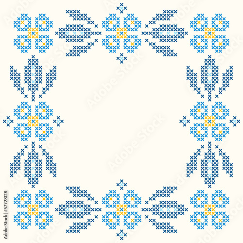 Cross-stitch embroidery in Ukrainian style
