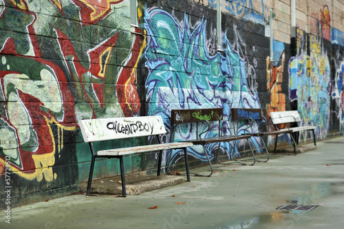 Background stage of urban graffiti vandalism