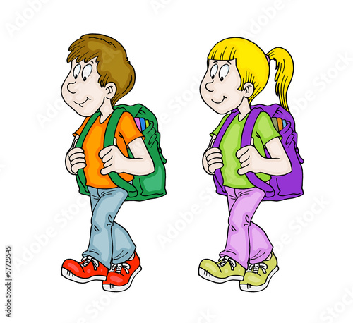 kids going to school