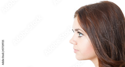 profile of young female isolated