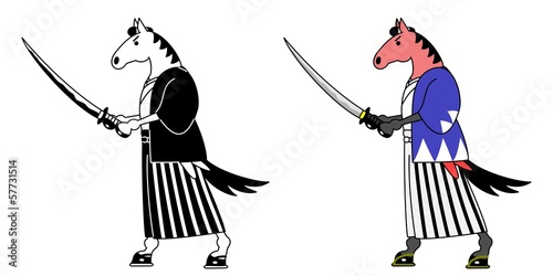 馬侍、正眼の構え