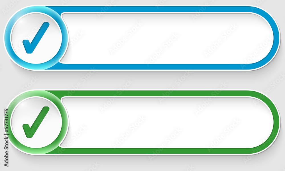 blue and green vector abstract buttons with check box blue and green vector abstract buttons with check box
