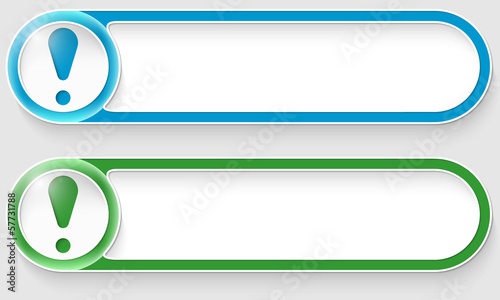 blue and green vector abstract buttons exclamation mark