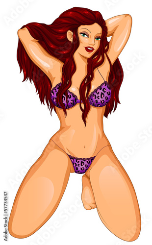 sexy woman wearing leopard pattern lingerie