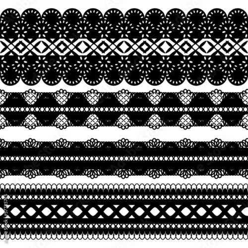 four black ribbons