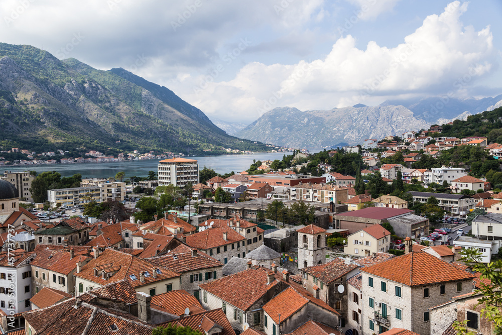 View of town and bay of Kotor