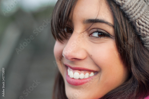 Closeup of a teenager smiling