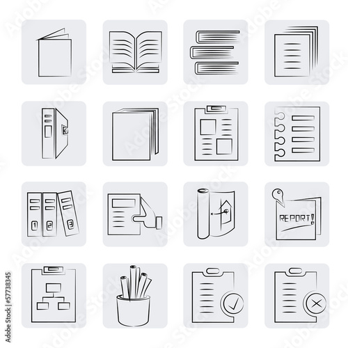 sketched document icons