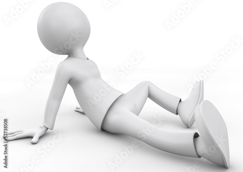 3D Render of an character lying on the floor