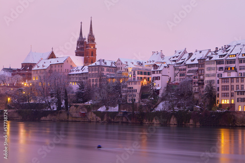 Obraz na płótnie Basel am Abend