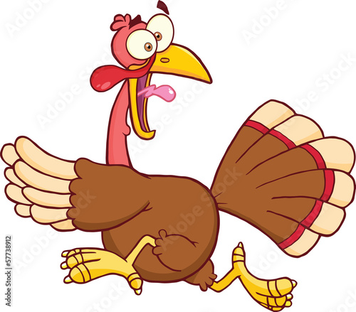 Turkey Escape Cartoon Mascot Character