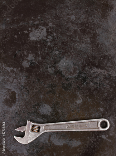 Adjustable wrench ob black metal © neirfy