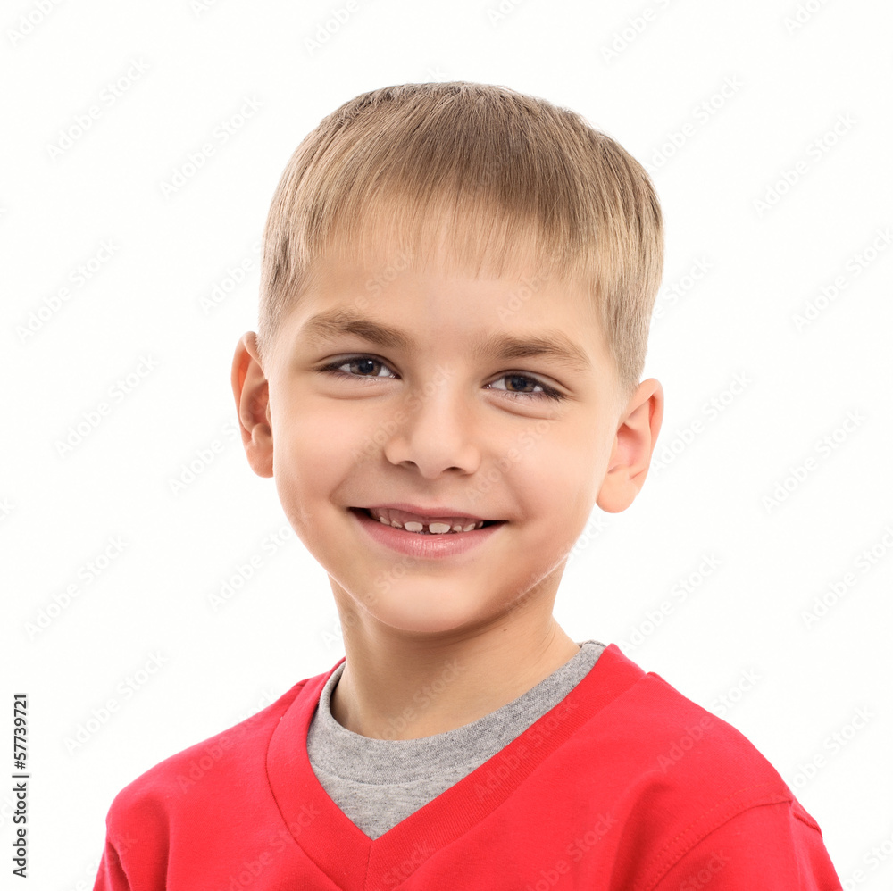 Photo of adorable young happy boy looking at camera Photo of adorable young happy boy looking at camera
