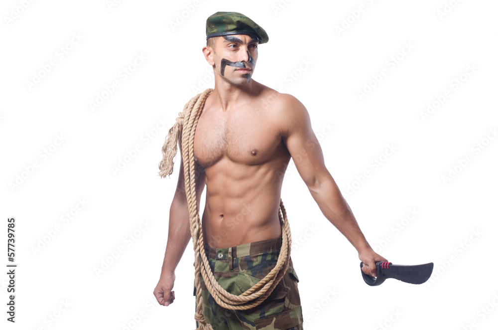 Soldier isolated on the white background Soldier isolated on the white background