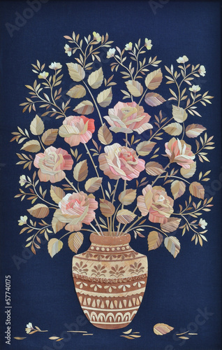 Handmade, roses made of straw