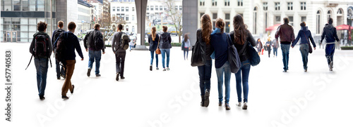 A large group of young people.