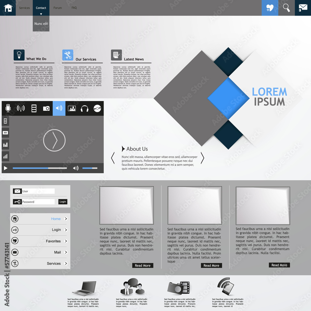 Fototapeta premium Professional Minimalist Clean Business Website Template Design 