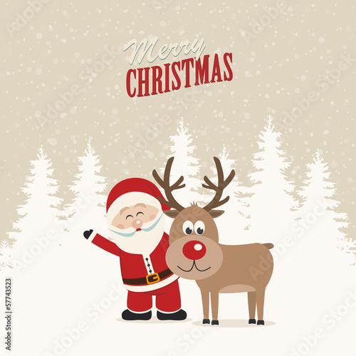 santa claus and reindeer sn...
