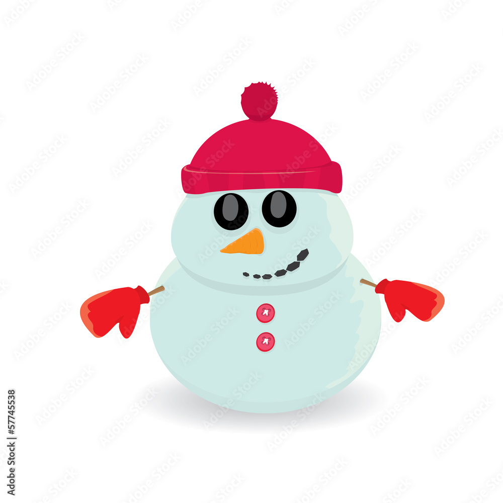 Vector snowman isolated on white. merry christmas background Vector snowman isolated on white. merry christmas background