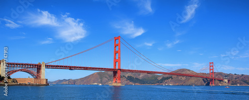 panoramic view of famous Golden Gate bridge
