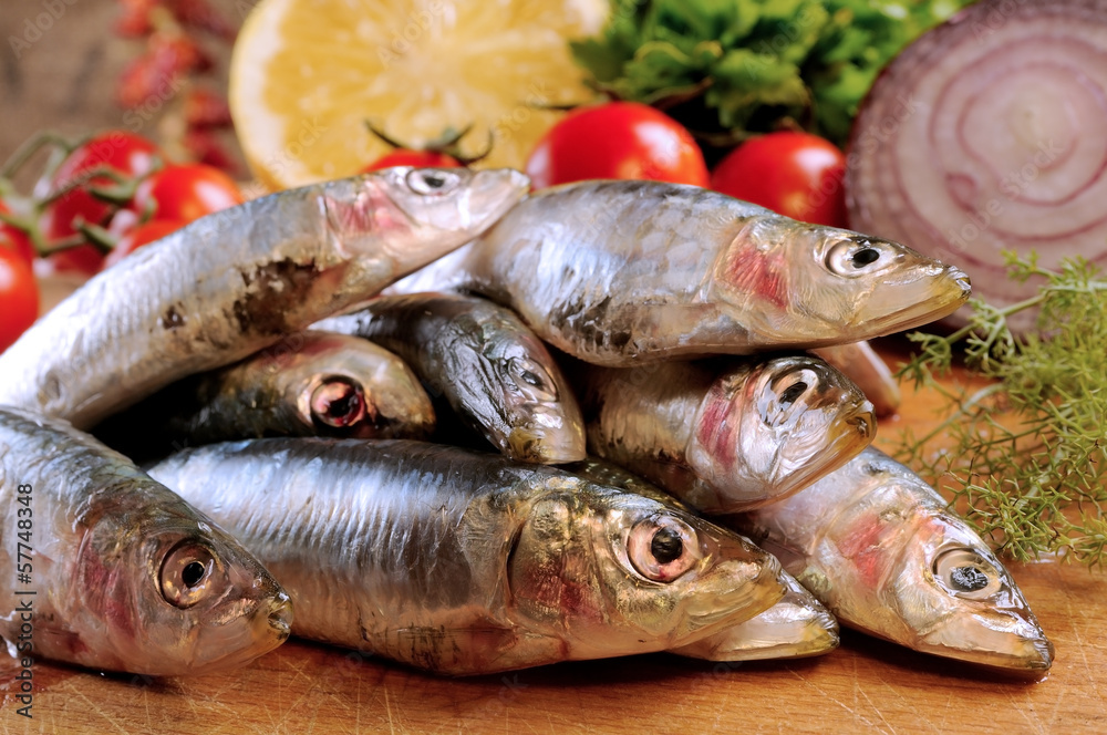 fishes on a cutting board