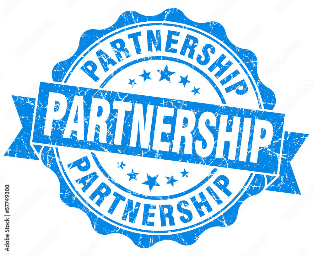 Fototapeta premium Partnership grunge round blue old style seal