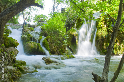 Waterfall on Plitvice lakes - national park of Croatia