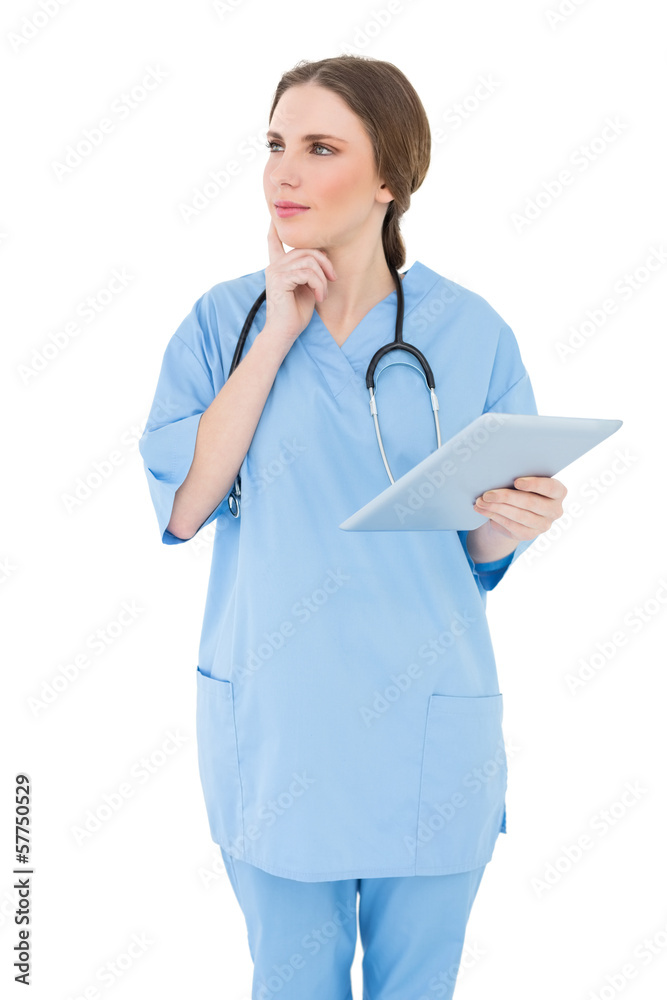 Thoughtful female doctor Thoughtful female doctor