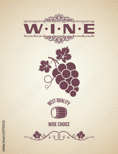 wine vintage grapes label background