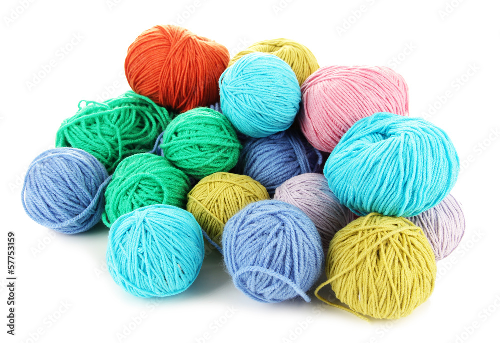 Multicolored clews isolated on white Multicolored clews isolated on white