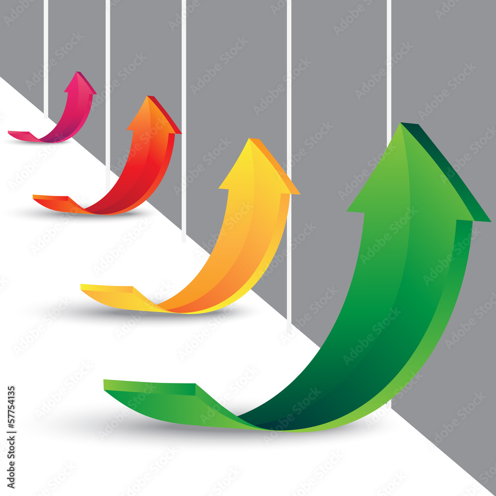 Rising Colorful Arrows Symbolizing Growth Rising Colorful Arrows Symbolizing Growth