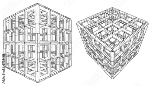 Cage Box Cube Vector